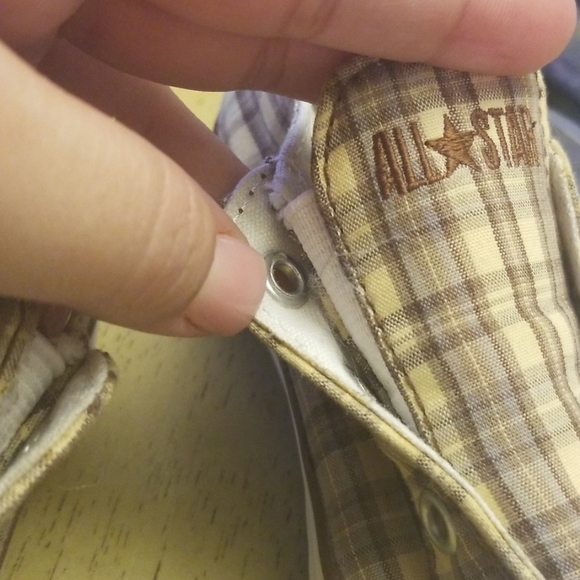 🔴 Kids Converse plaid All Star shoes - Picture 5 of 8